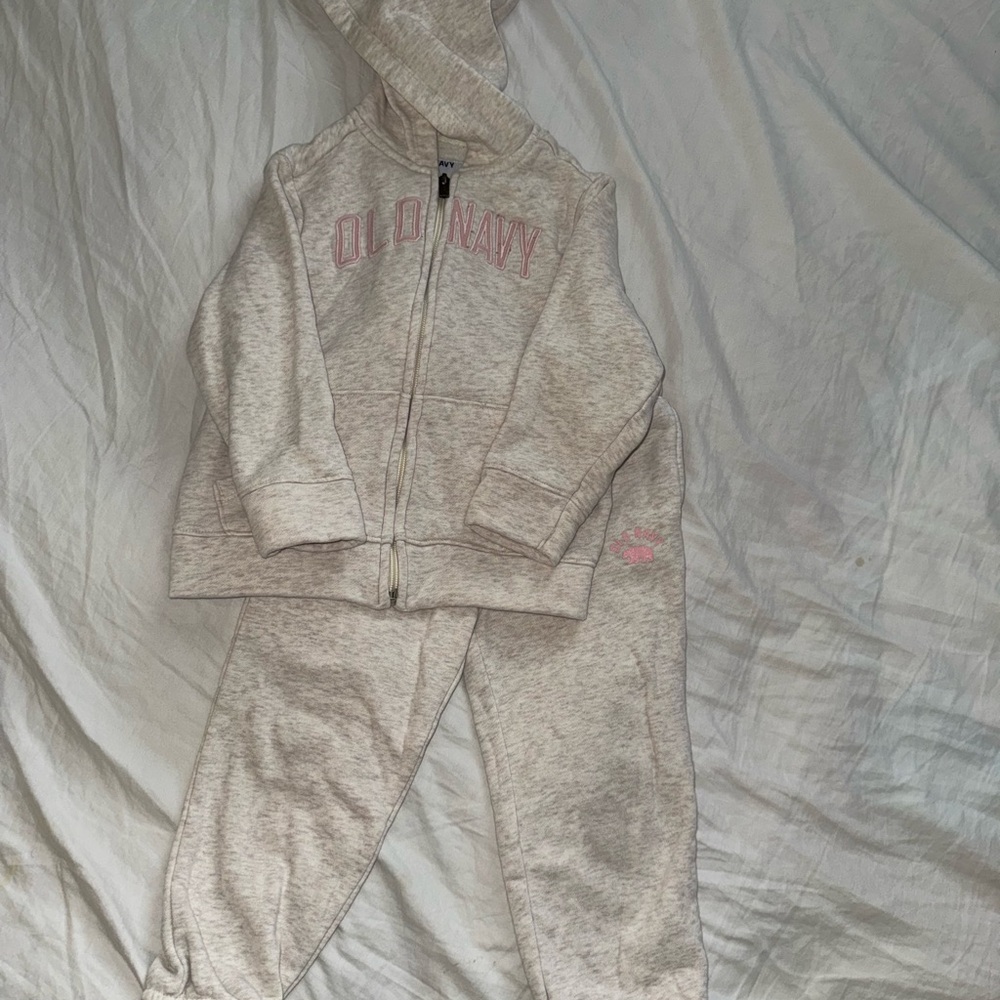 Old Navy Kids Cream Sweatpants & Hoodie Set